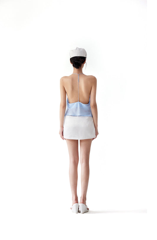 Tsuki | Halter Neck Backless Top (Baby Blue)