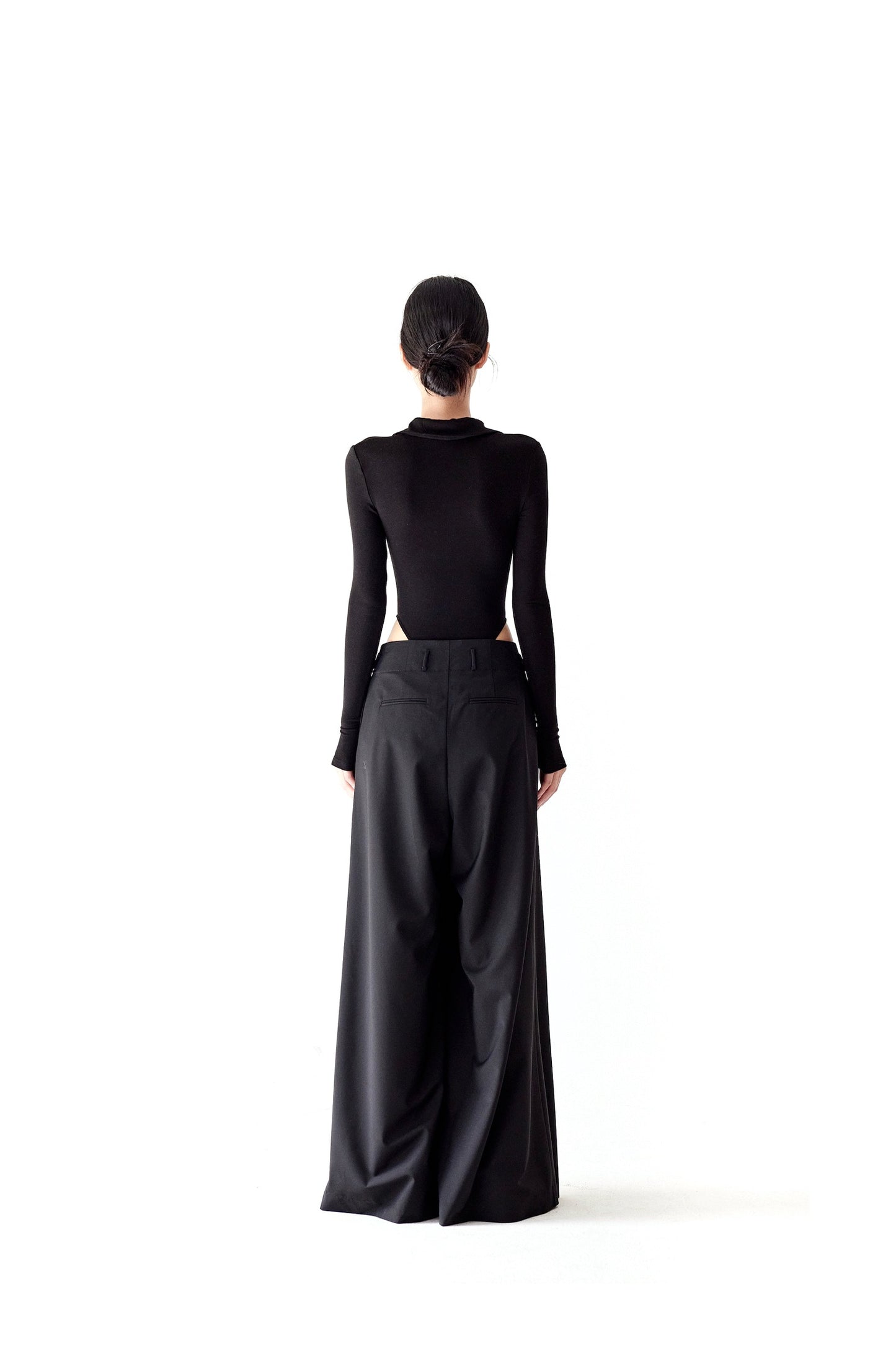 Tsuki | Polo-Neck Bodysuit (Black)