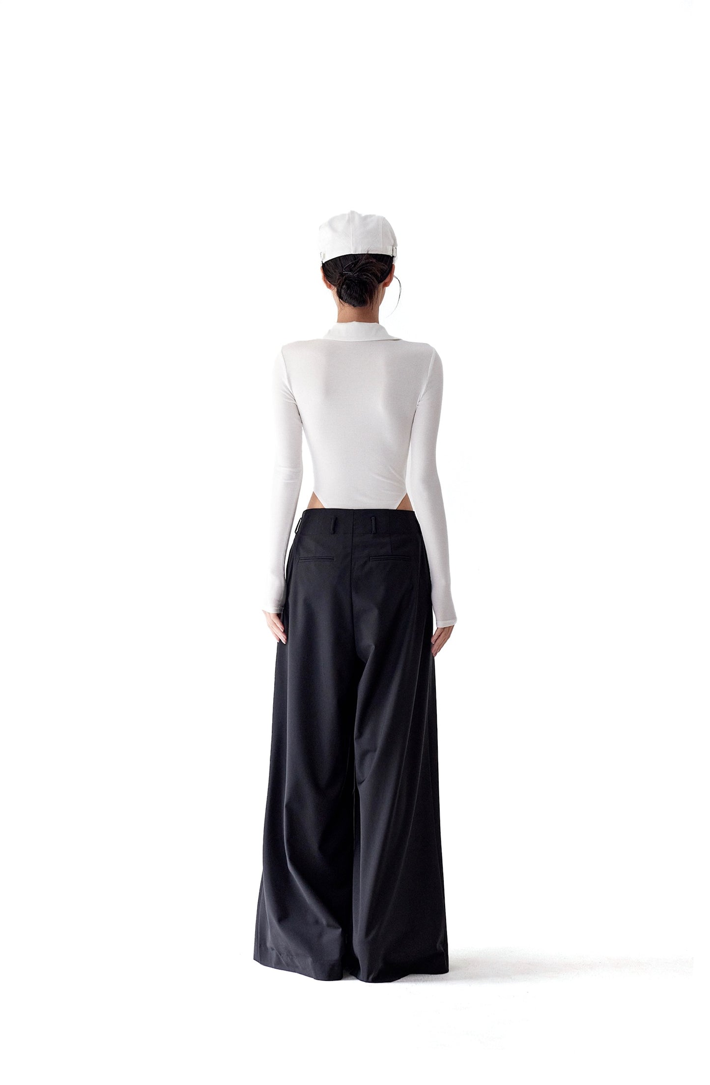 Tsuki | Polo-Neck Bodysuit (White)