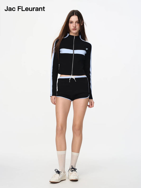 Jac Fleurant | Colorblock Track Set with Slim Fit Jacket and Shorts