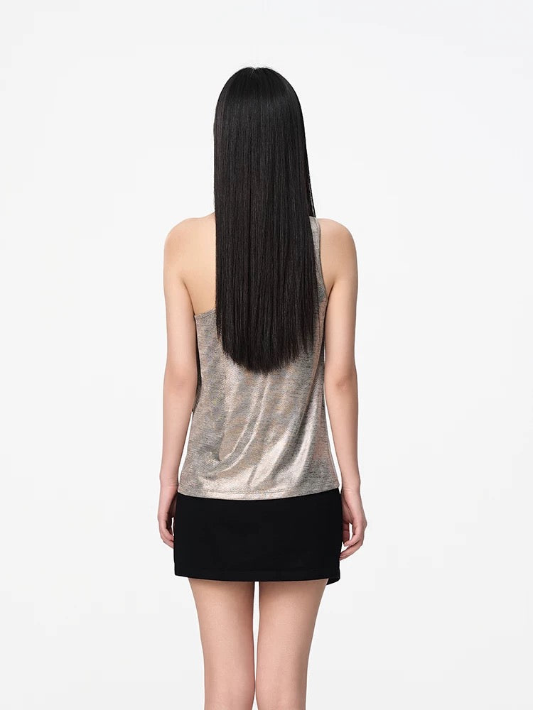 Jac Fleurant | One-Shoulder Sequin Floral Draped Top