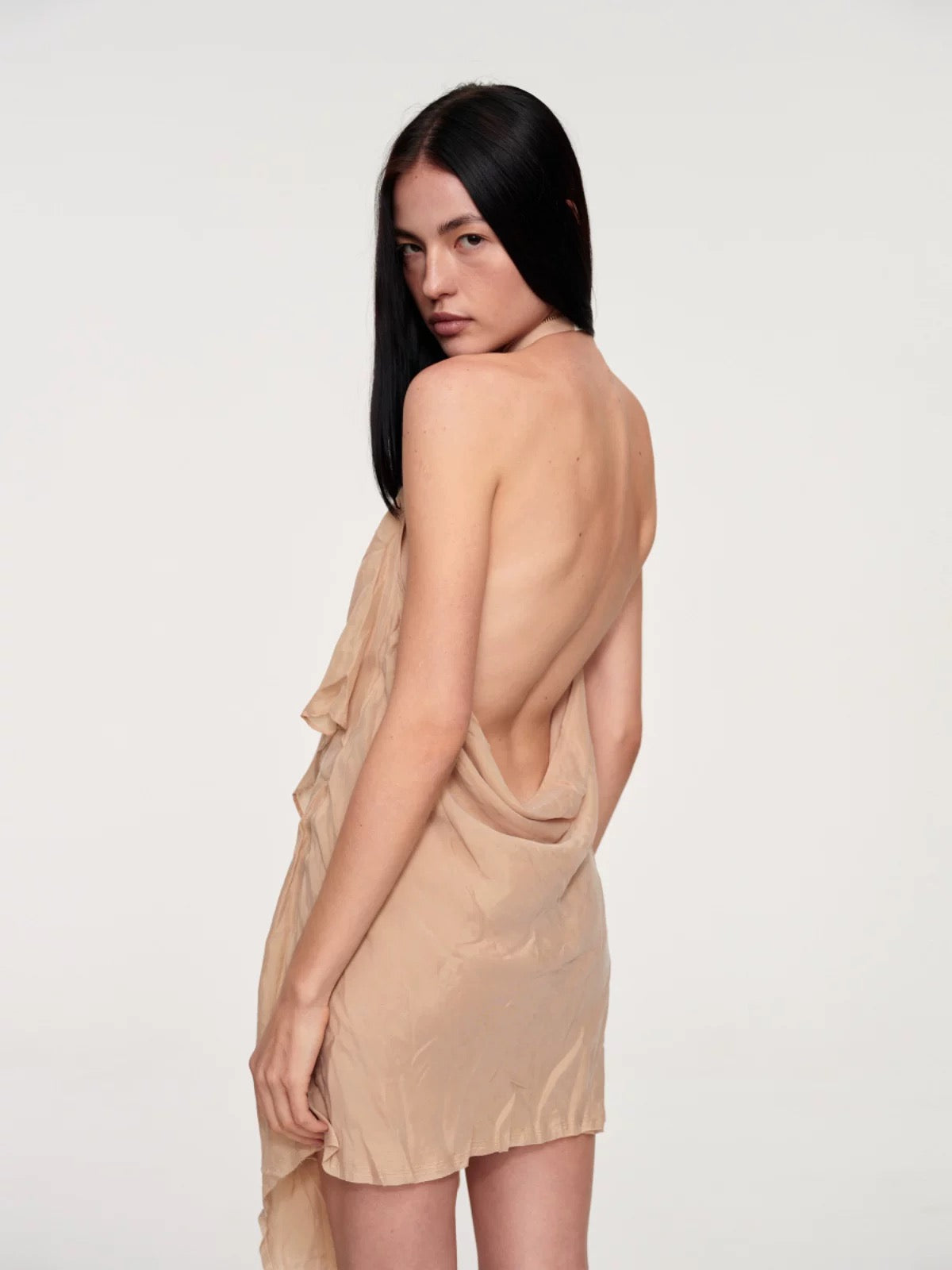 CSFC | Bianca Nude Halter Backless Dress