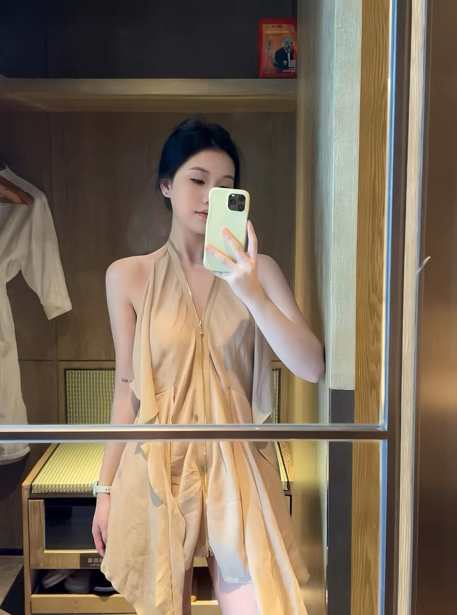 CSFC | Bianca Nude Halter Backless Dress