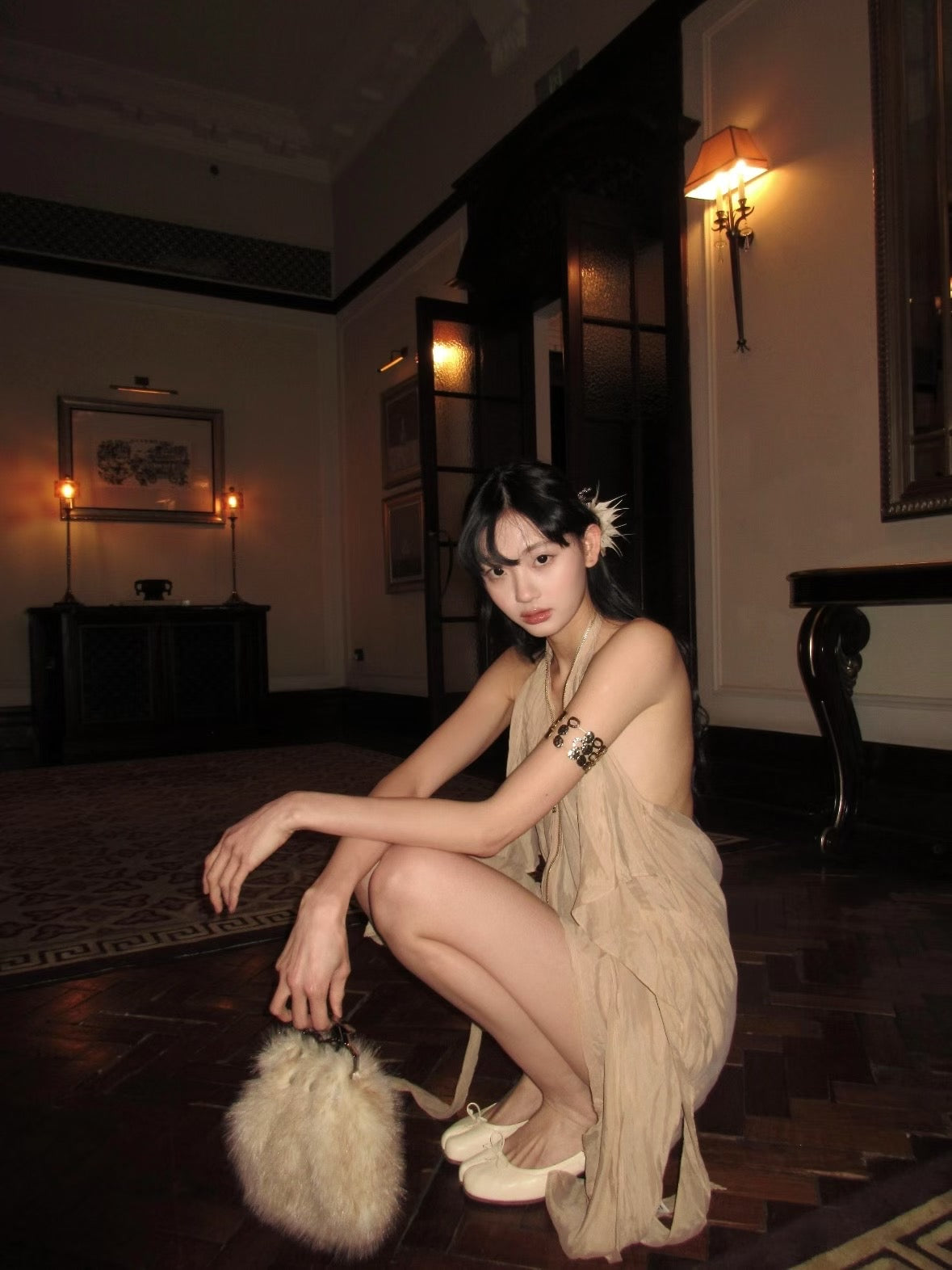 CSFC | Bianca Nude Halter Backless Dress