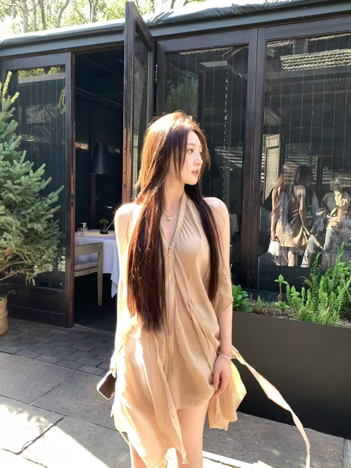 CSFC | Bianca Nude Halter Backless Dress