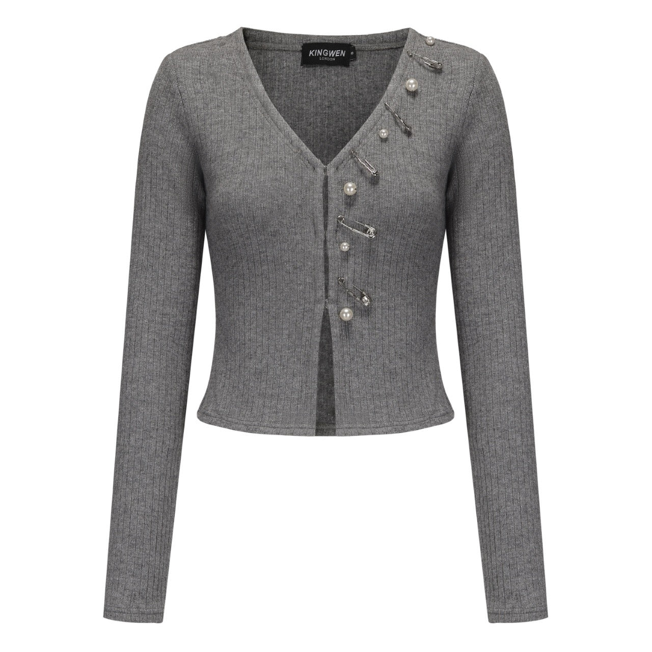 KINGWEN | Asymmetric Knit Cardigan with Sparkle (2 Color)