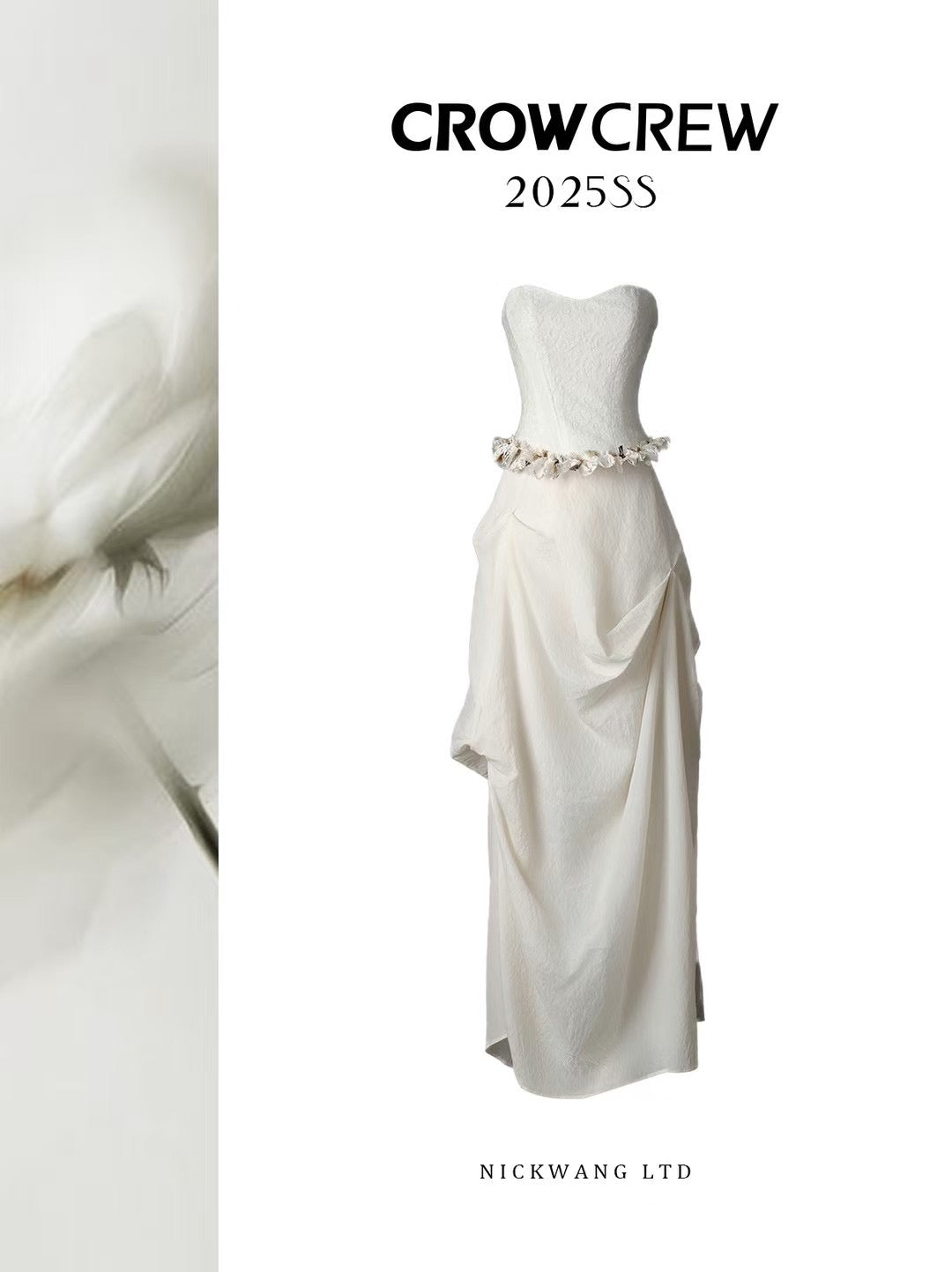 CROW CREW | Structured Corset Dress (Misty White)