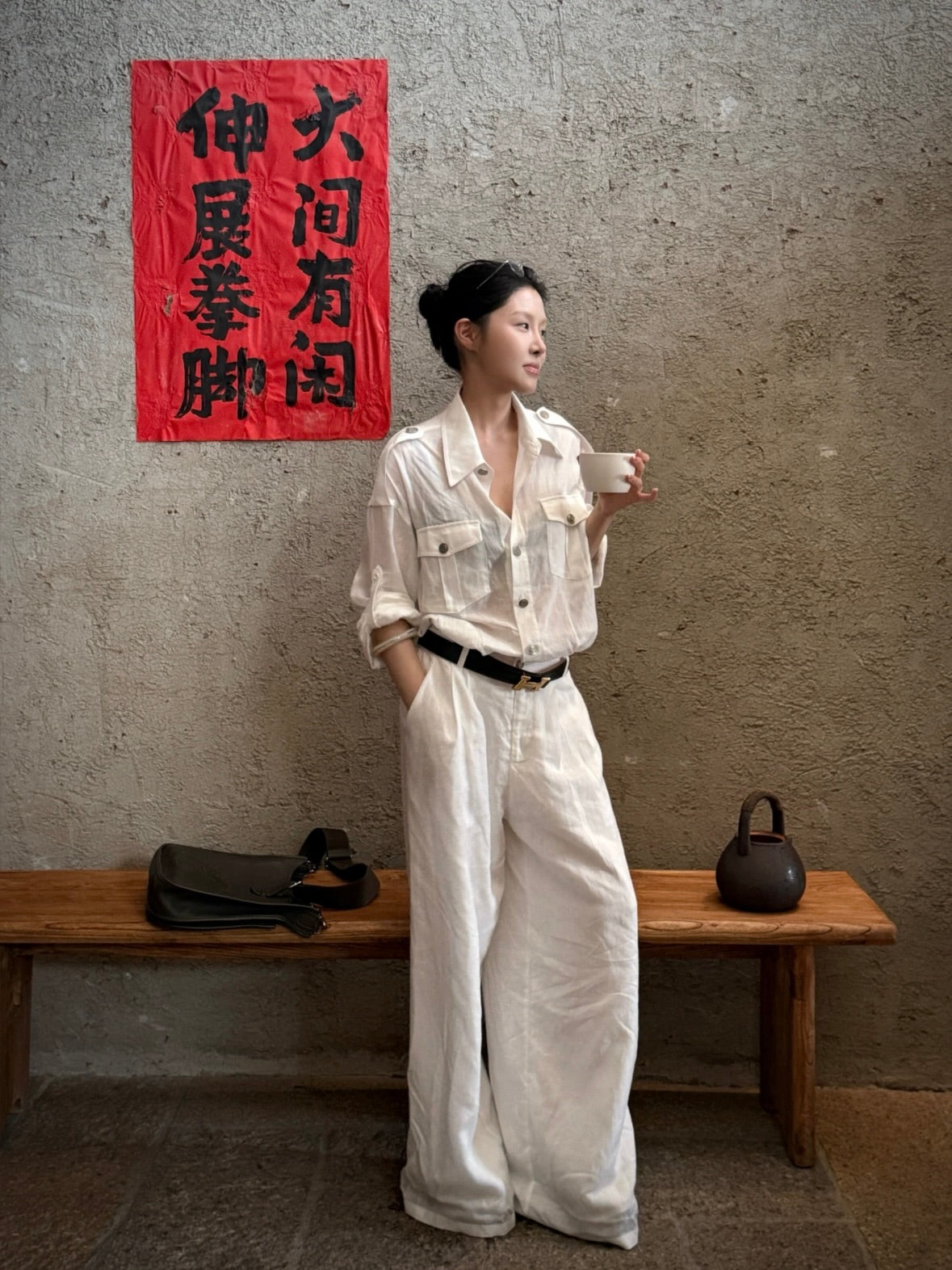 4muggle | White High-Waist Jumpsuit