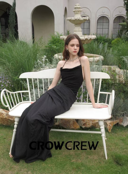 CROW CREW | Drape Dress (Black)