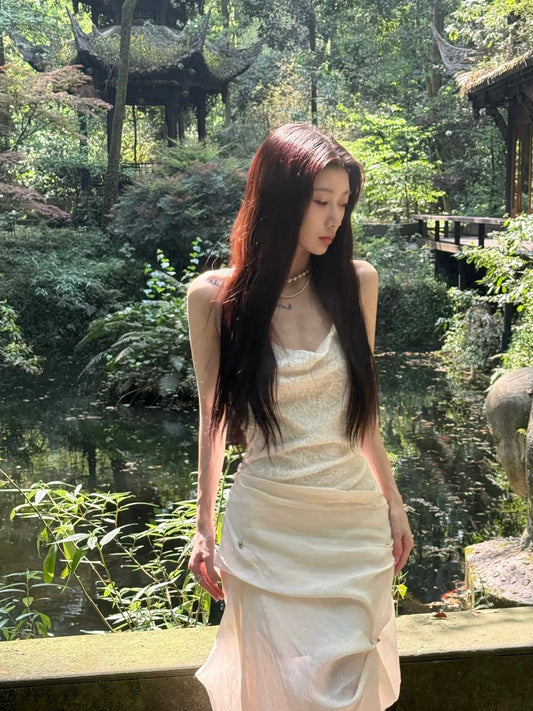 CROW CREW | Drape Dress (White)