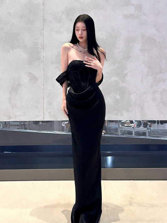 CROW CREW | Lace Corset Dress (Black)