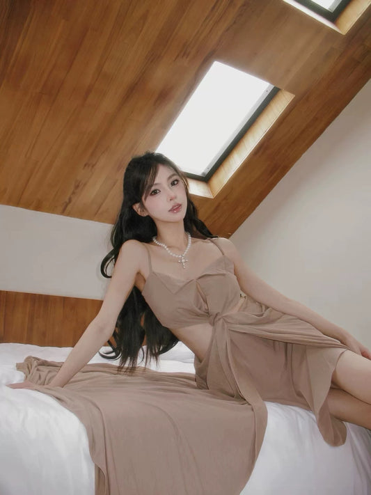 CROW CREW | Twist Cut-Out Dress (Khaki)