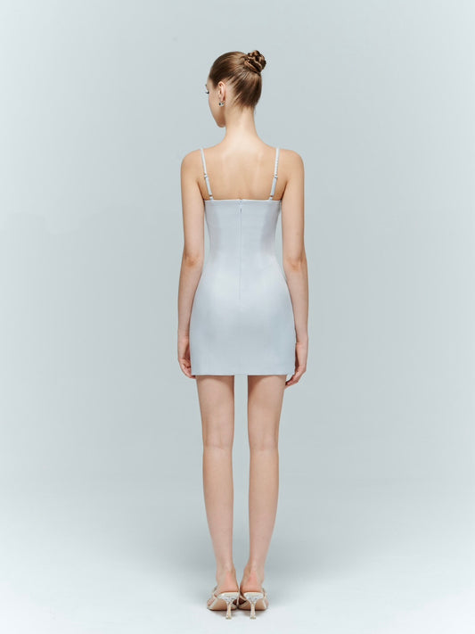 Artel Retro | Diamond Chain Spaghetti Strap Dress (Aqua)