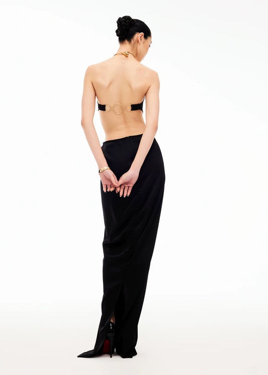 XENASERA | Metal Ring Backless Evening Dress (Black)