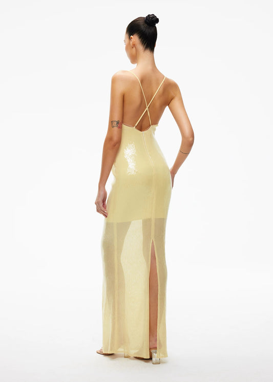 XENASERA | Sequined Maxi Dress (Yellow)