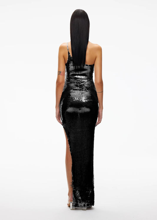 XENASERA | Diamond Reef Sequined Maxi Dress (Black)