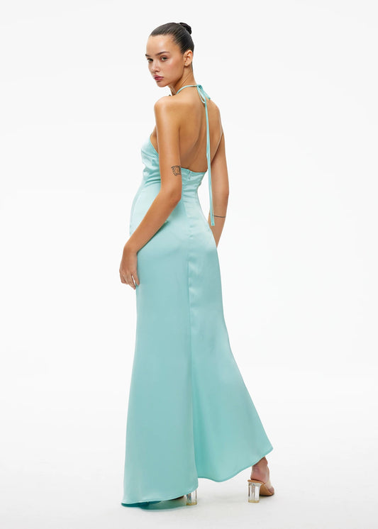 XENASERA | Halter Neck Backless Dress (Blue)