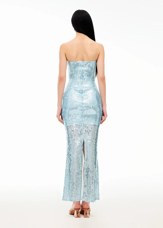 XENASERA | Teal Sequined Mermaid Dress