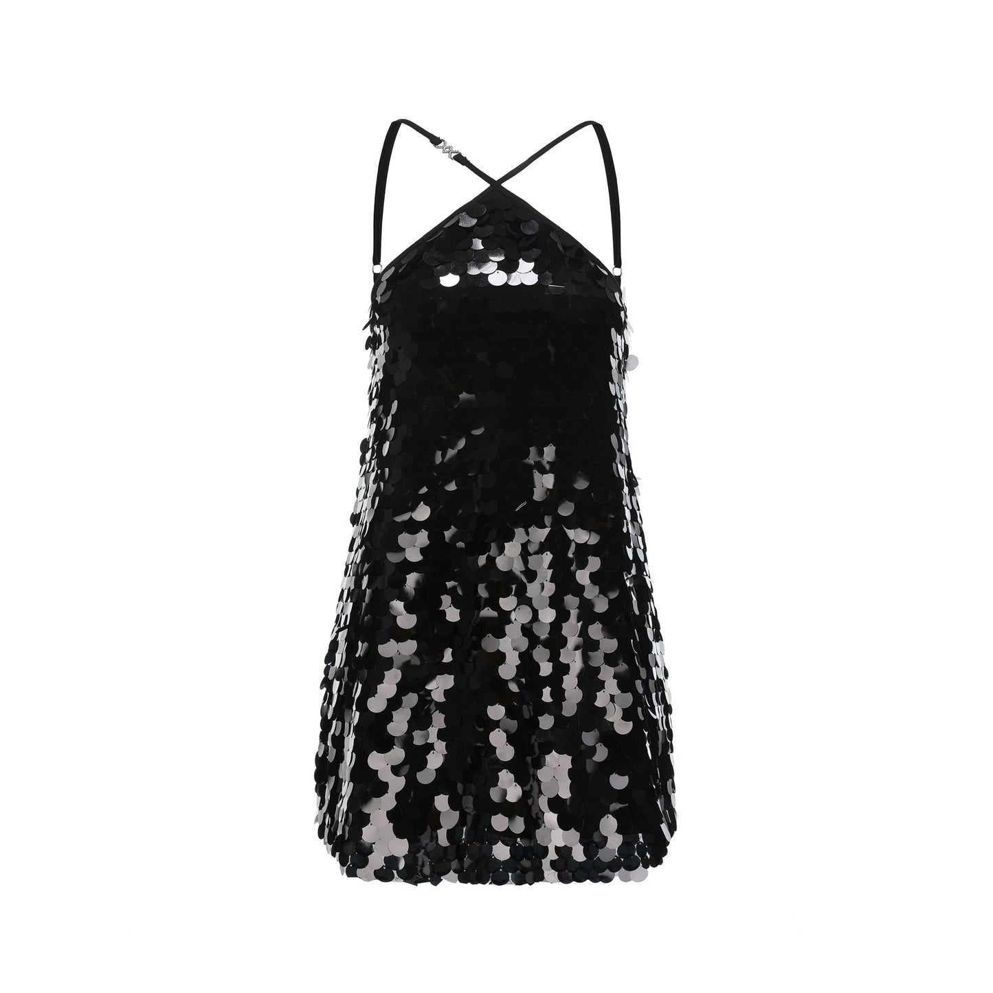 XENASERA | Halter Neck Sequined Mini Dress (Black)