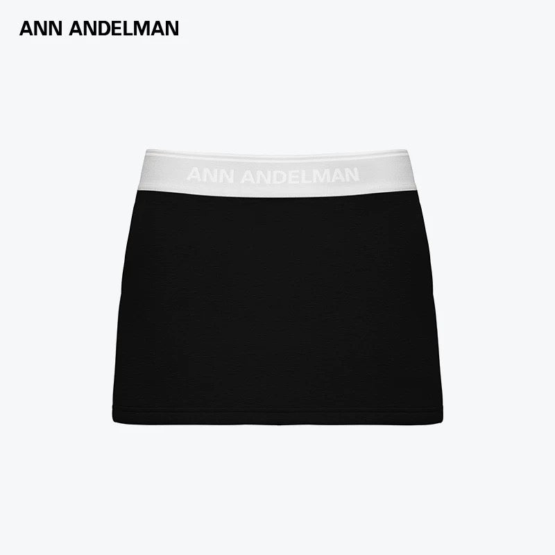 ANN ANDELMAN | Logo Trim Mini Skirt (2 Color)