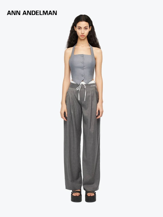 ANN ANDELMAN | Drawstrings Double-Waistband Trousers (2 Color)