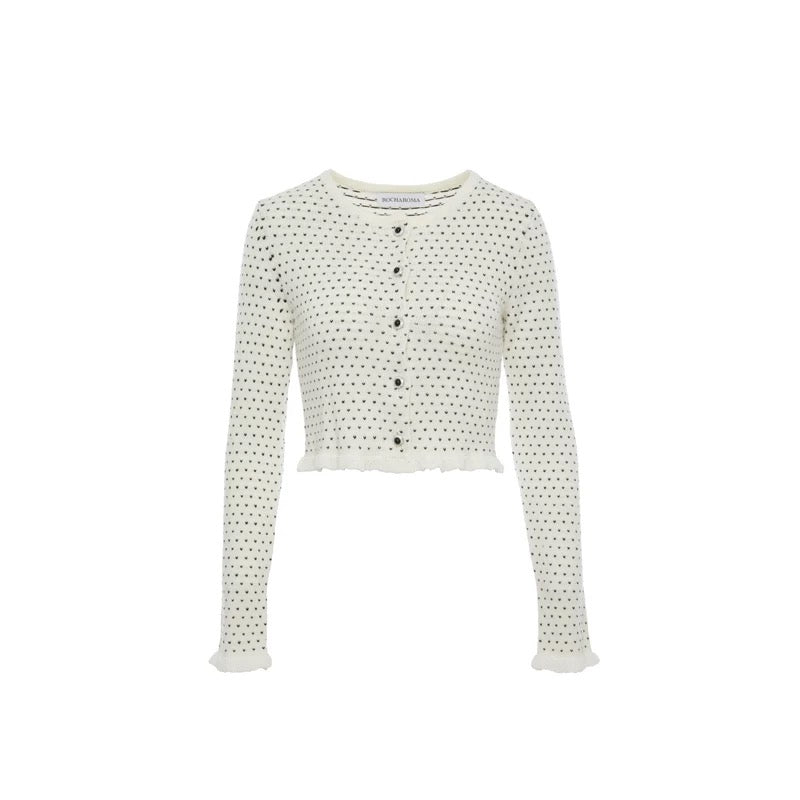 ROCHA ROMA | French Dots Knit Set (Cardigan+Tank Top+Skirt)