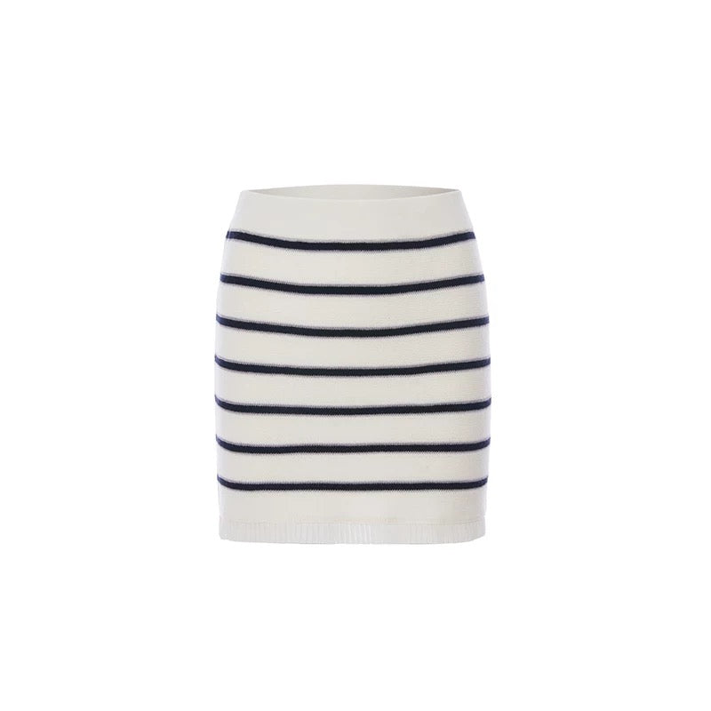 ROCHA ROMA | Striped Knit Set (Cardigan+Tank Top+Skirt)