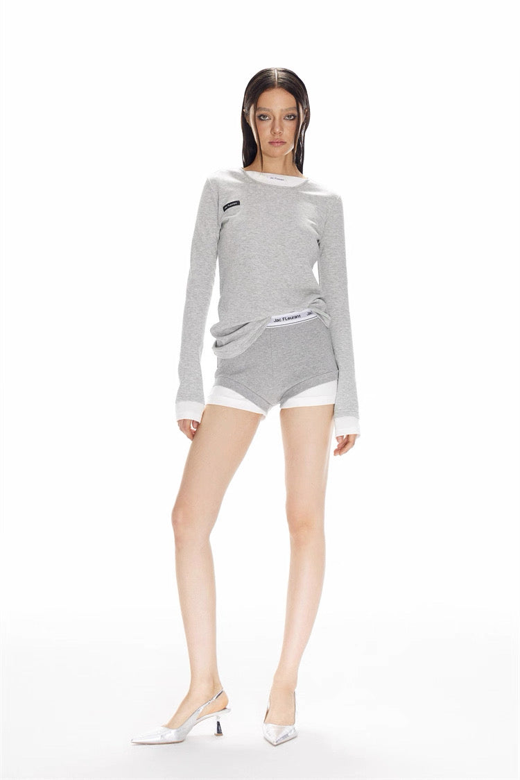 Jac Fleurant | Layered Long Sleeve Top and Shorts Set (2 Color)