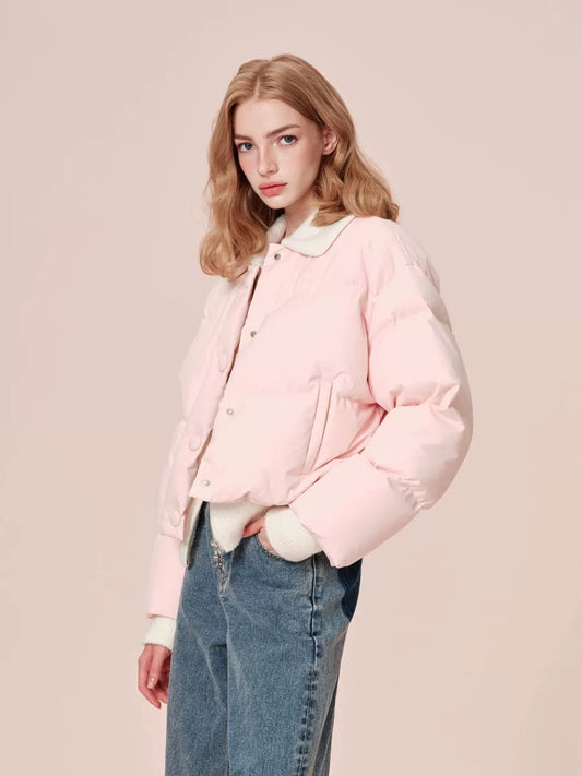 ROCHAROMMA | Knit-Panel Goose Down Jacket