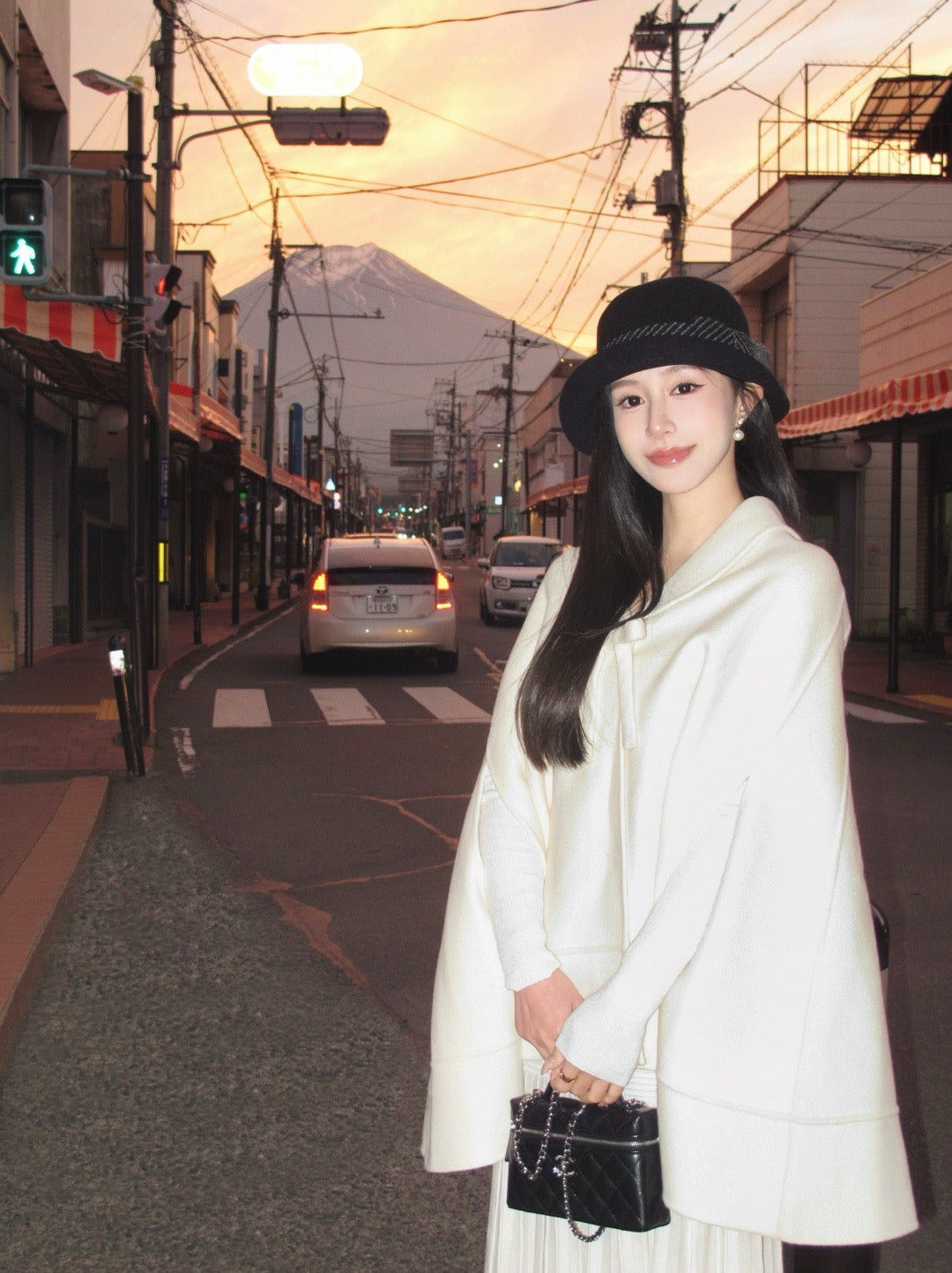 Maison Wester | White Wool Cape Coat