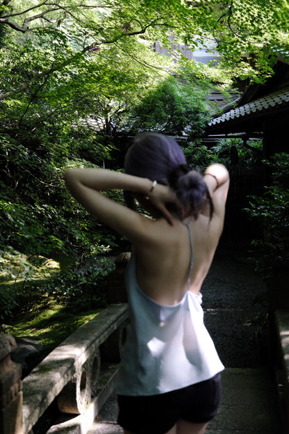 Tsuki | Halter Neck Backless Top (Baby Blue)