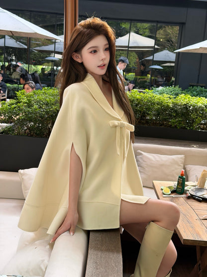 Maison Wester | White Wool Cape Coat