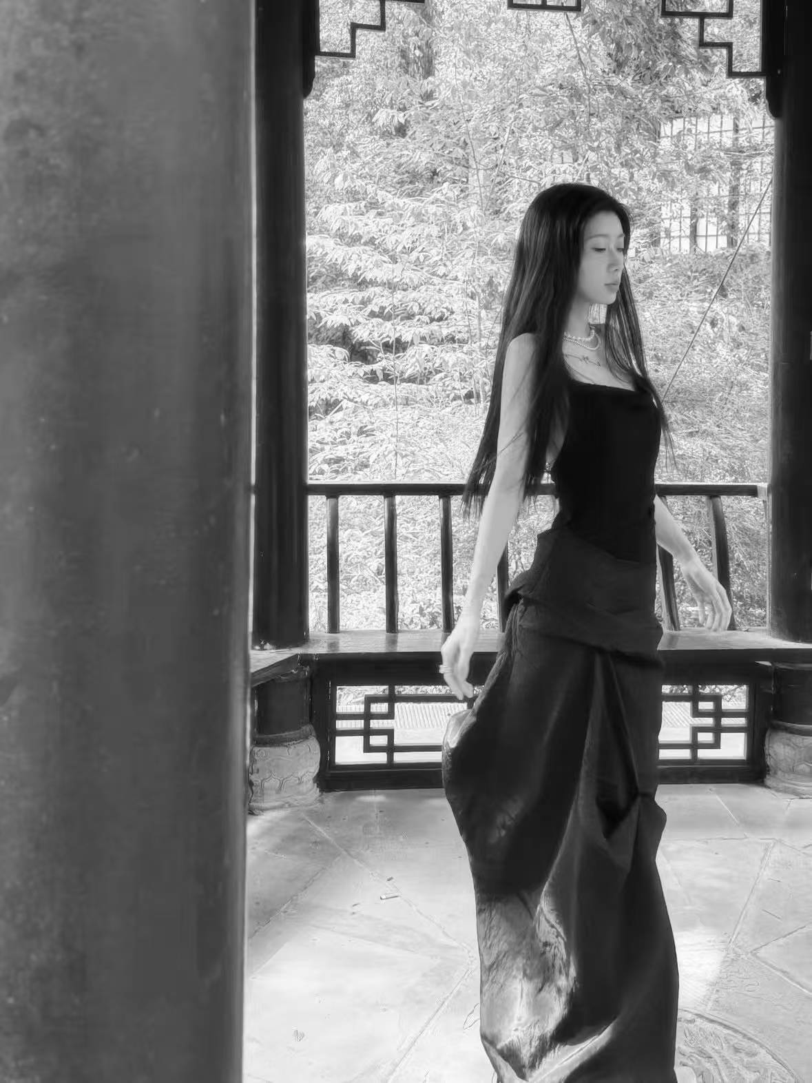 CROW CREW | Drape Dress (Black)