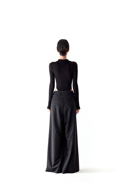 Tsuki | Polo-Neck Bodysuit (Black)