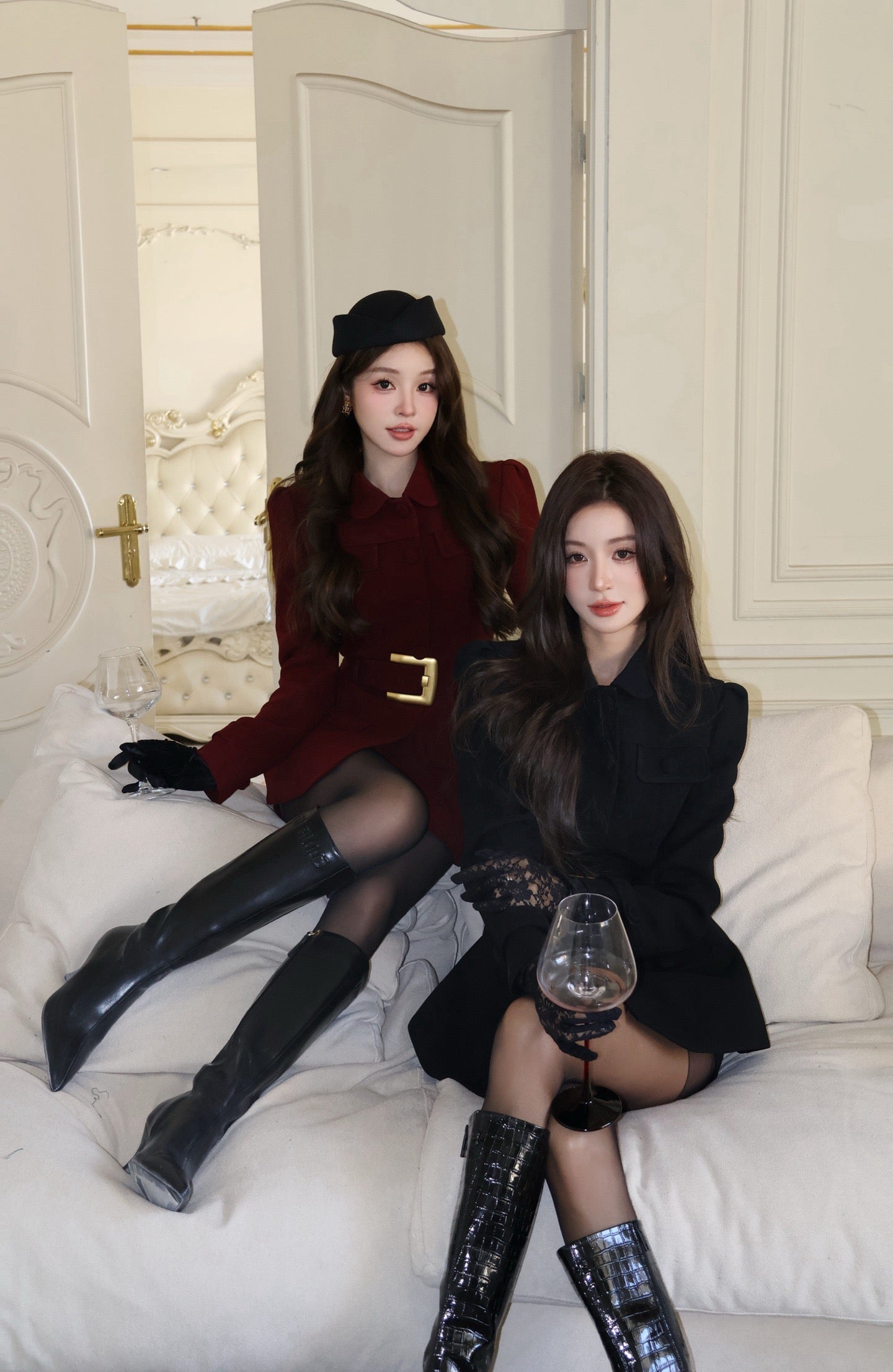 Maison Wester | Gold-Button Tailored Blazer & Shorts Set (2 Color)