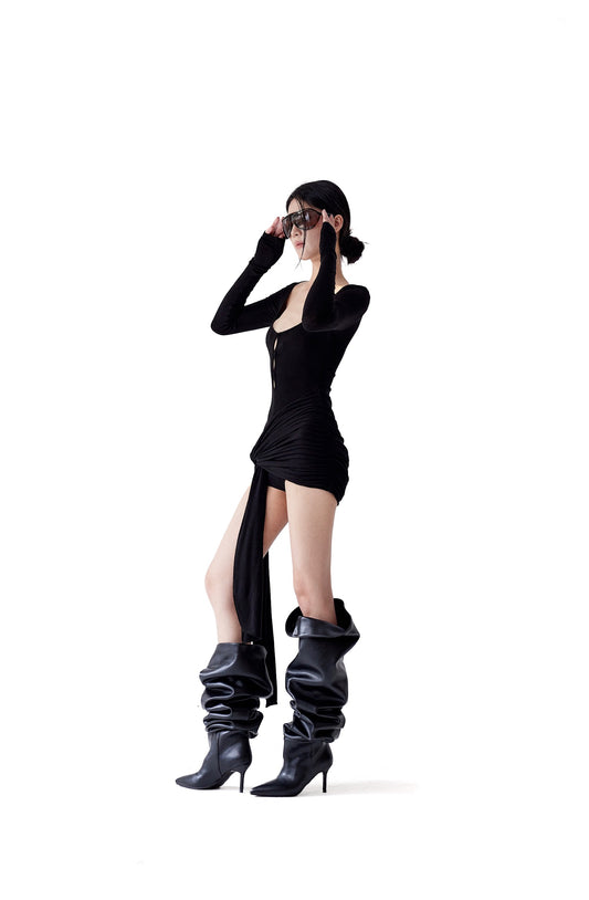 Tsuki | Asymmetric Jumpsuit (Black)