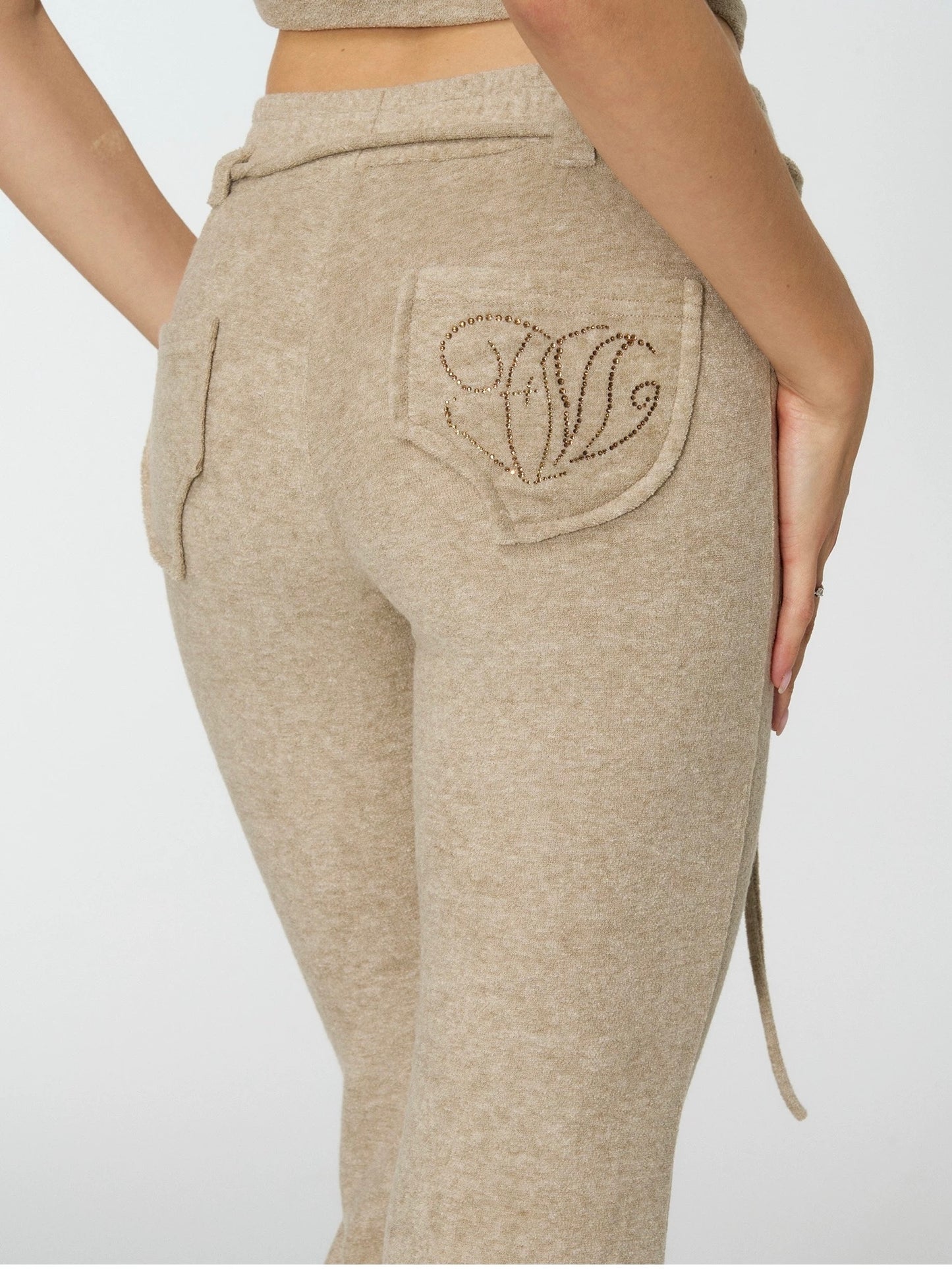 4muggle | Terry Cloth Devil Horn Hoodie, Cami & Flared Pants 3-Piece Set (2 Color)