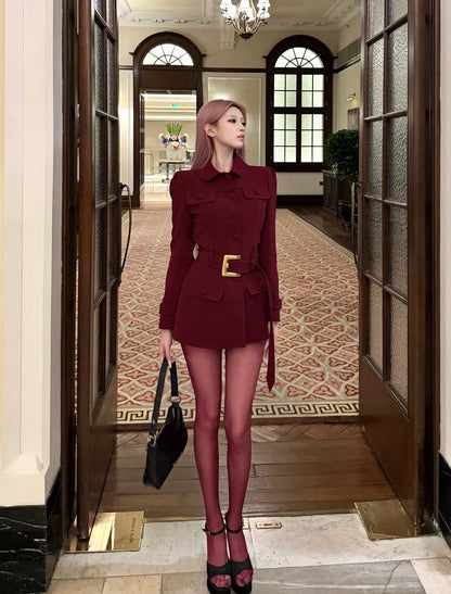 Maison Wester | Gold-Button Tailored Blazer & Shorts Set (2 Color)