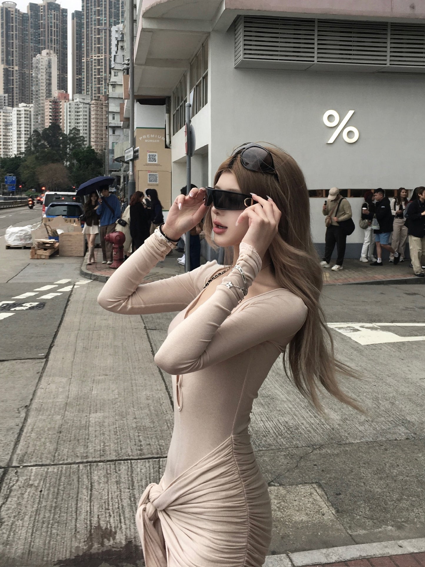 Tsuki | Asymmetric Jumpsuit (Nude)