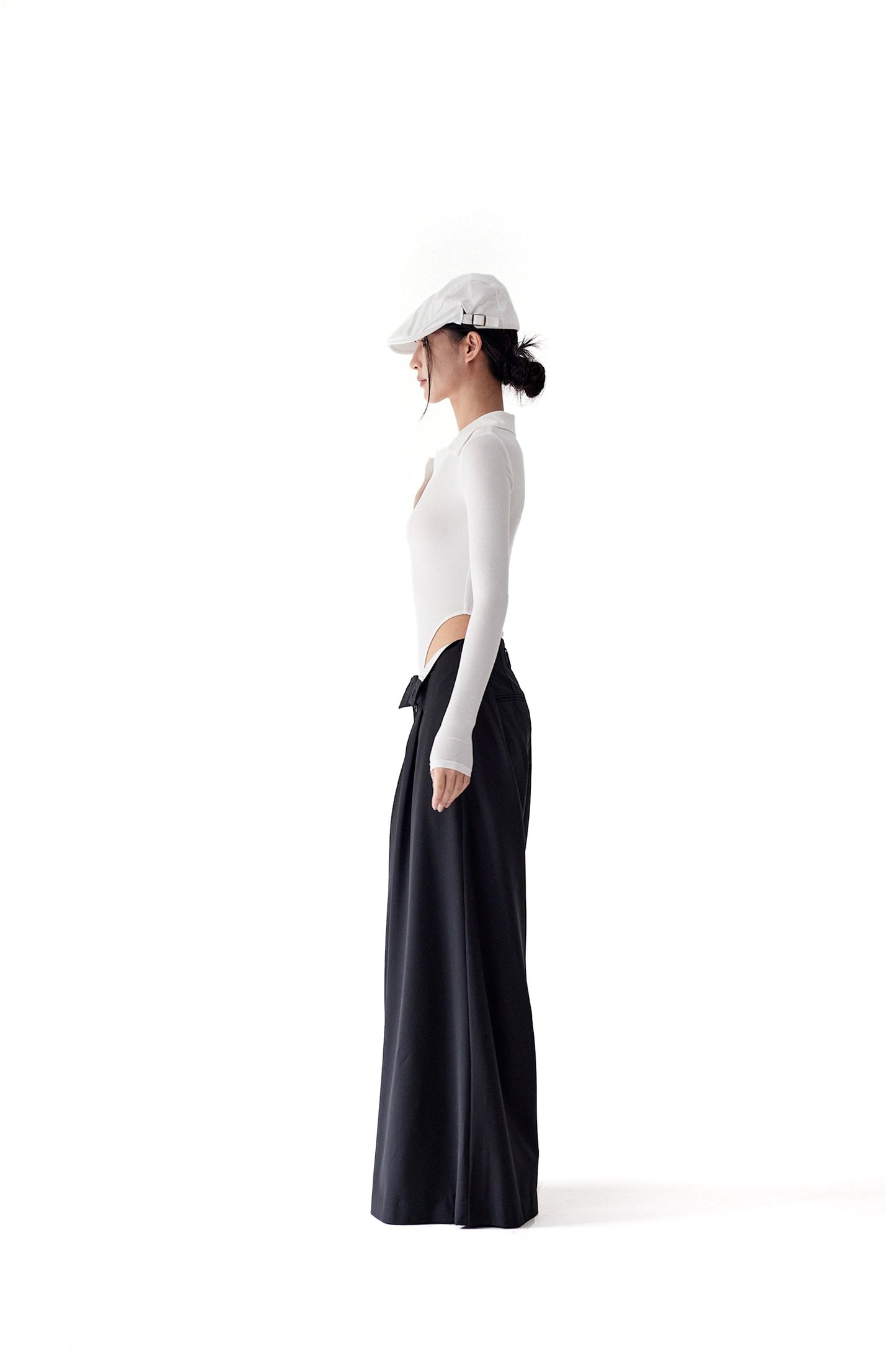 Tsuki | Polo-Neck Bodysuit (White)