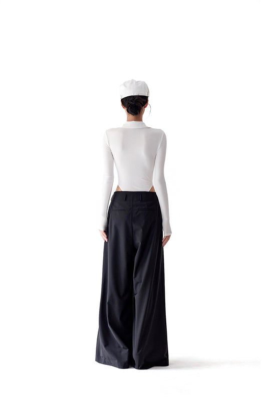 Tsuki | Polo-Neck Bodysuit (White)