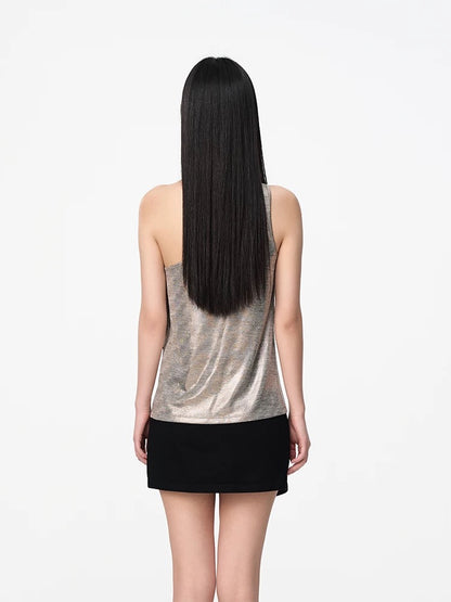 Jac Fleurant | One-Shoulder Sequin Floral Draped Top