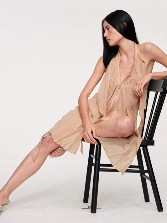 CSFC | Bianca Nude Halter Backless Dress