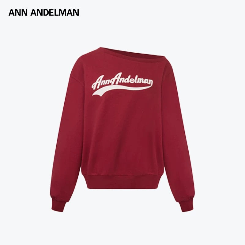 Ann Andelman | Foam Print Off-Shoulder Sweatshirt (5 Color)