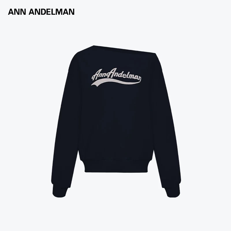 Ann Andelman | Foam Print Off-Shoulder Sweatshirt (5 Color)