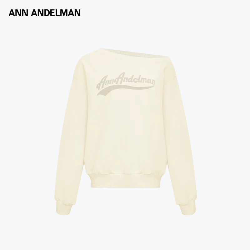 Ann Andelman | Foam Print Off-Shoulder Sweatshirt (5 Color)