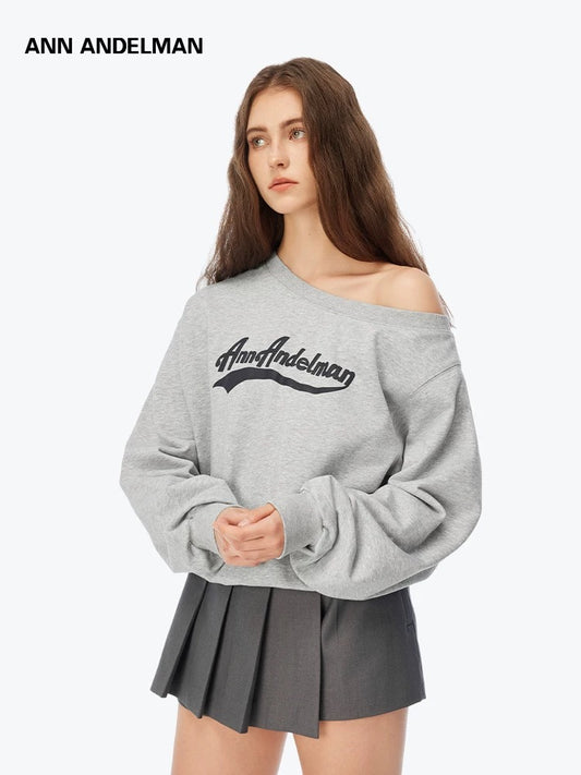 Ann Andelman | Foam Print Off-Shoulder Sweatshirt (5 Color)