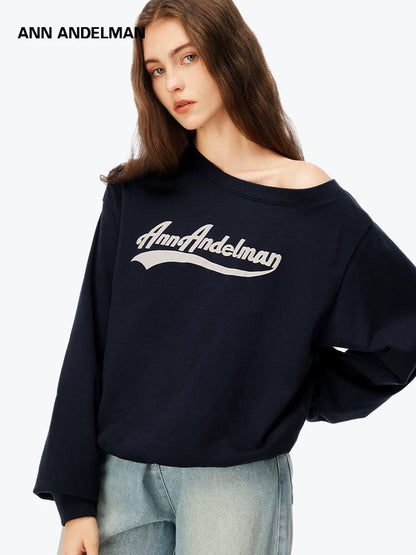 Ann Andelman | Foam Print Off-Shoulder Sweatshirt (5 Color)