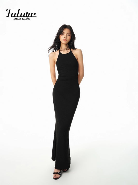F1os | Backless Halter Neck Dress with Straps