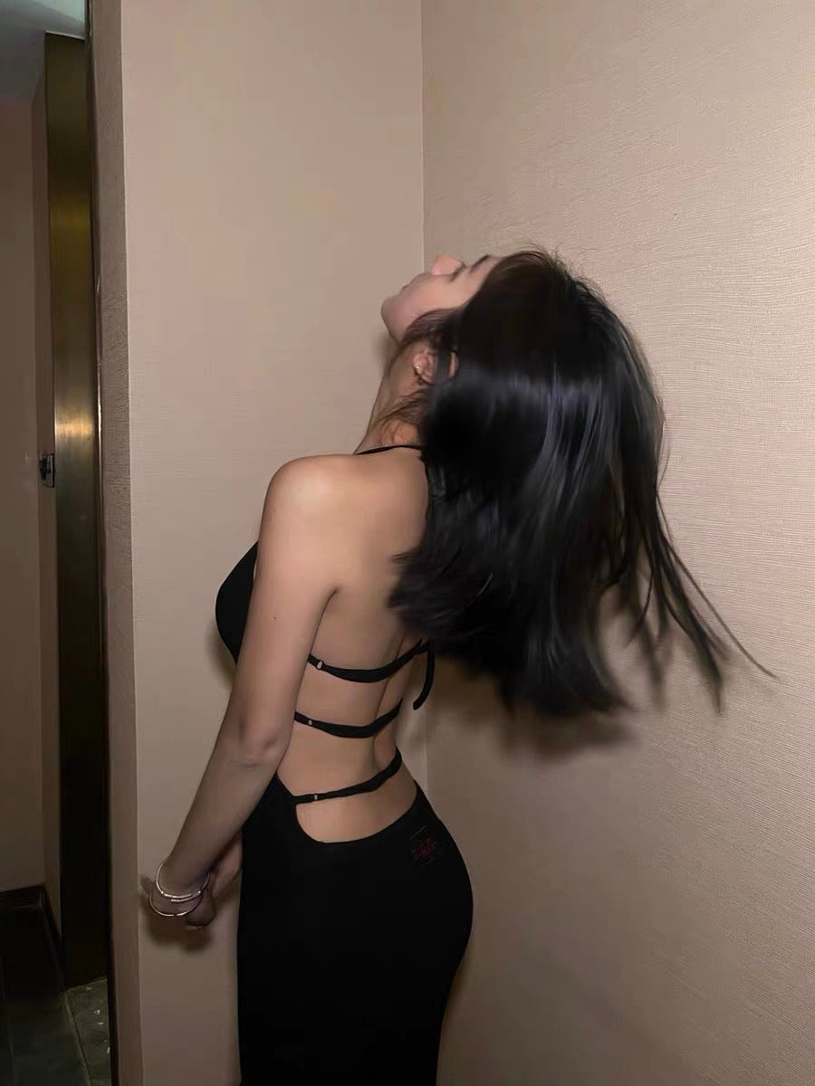 F1os | Backless Halter Neck Dress with Straps